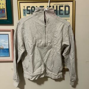 Everlane Light Heather Gray Cotton Quarter Zip